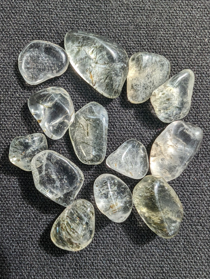 Green hair Tourmaline in Clear Quartz tiny 10g Rocks and Things