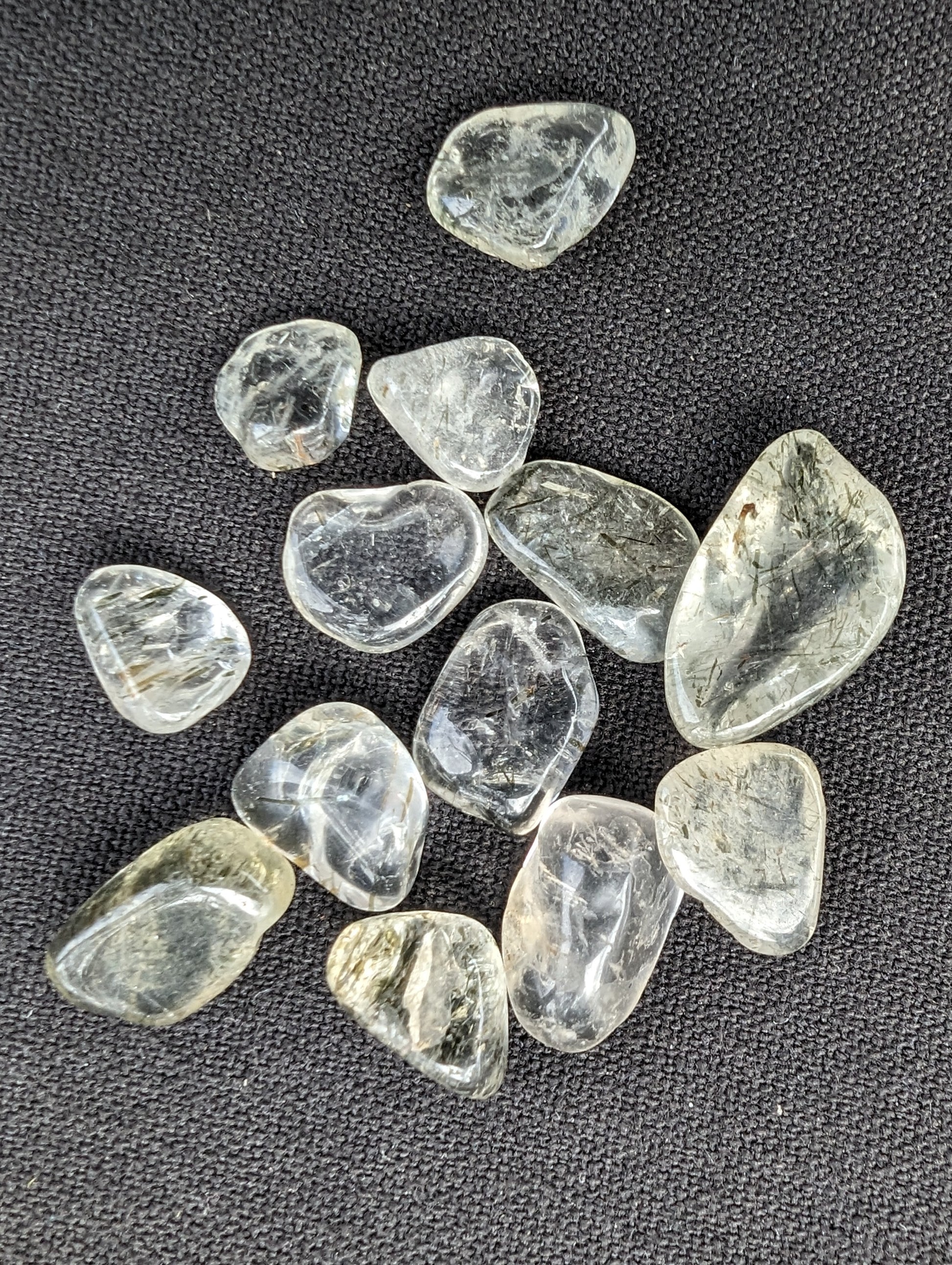 Green hair Tourmaline in Clear Quartz tiny 10g Rocks and Things