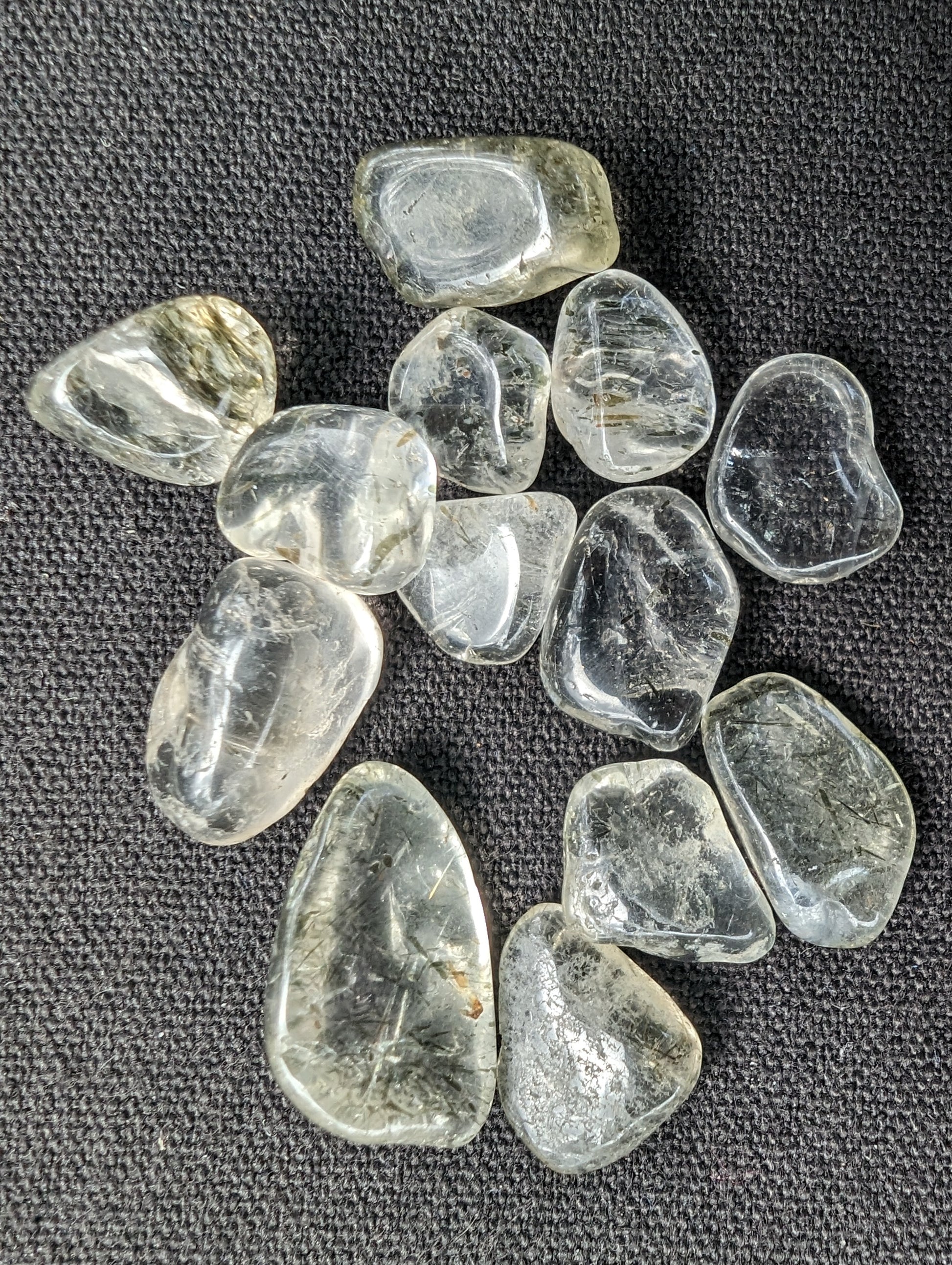 Green hair Tourmaline in Clear Quartz tiny 10g Rocks and Things