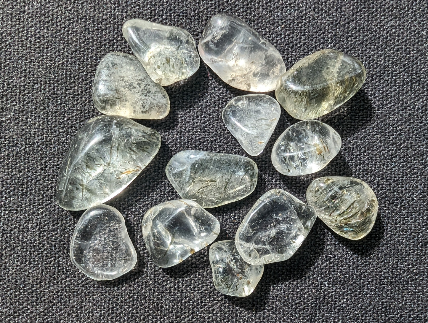 Green hair Tourmaline in Clear Quartz tiny 10g Rocks and Things