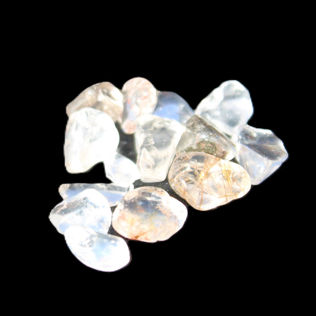 Green hair Tourmaline in Clear Quartz tiny 10g in sunlight - Rocks and Things Store