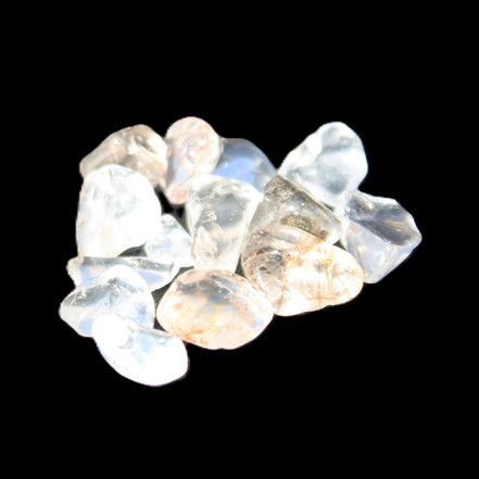 Green hair Tourmaline in Clear Quartz tiny 10g in sunlight - Rocks and Things Store