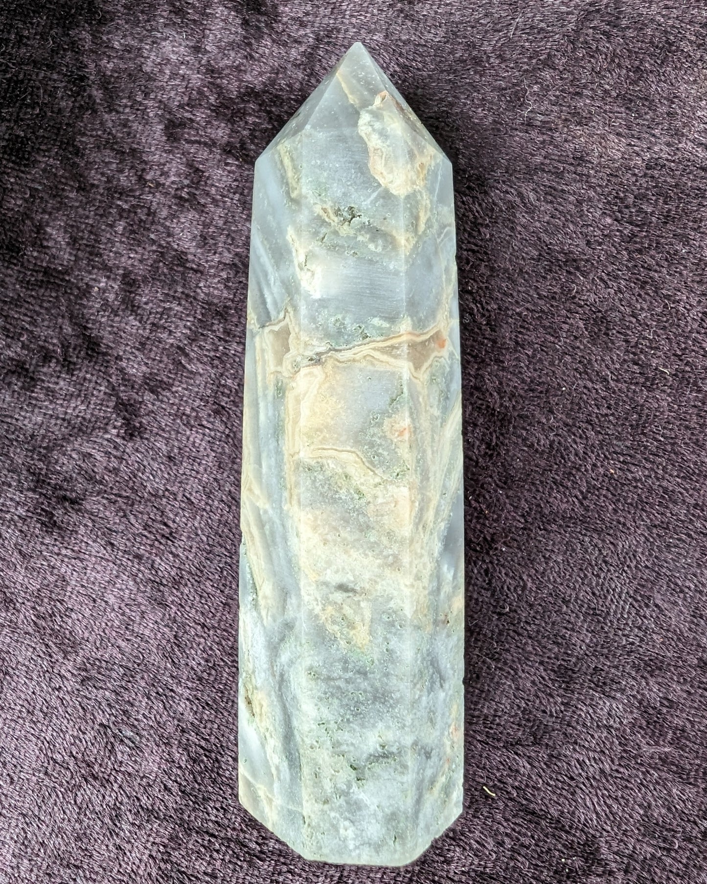 Claybank Agate Marquise wand 74g Rocks and Things