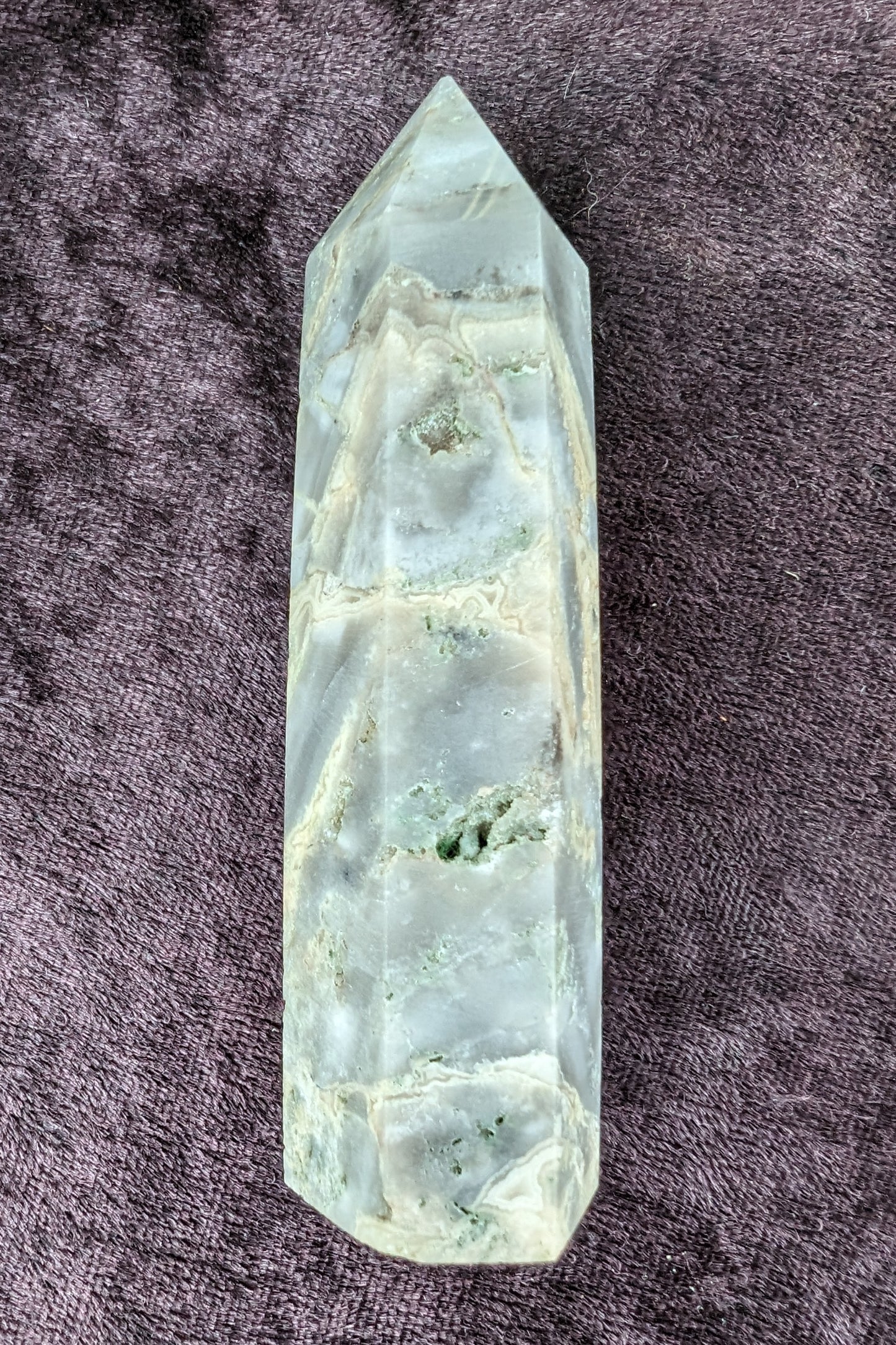 Claybank Agate Marquise wand 74g Rocks and Things