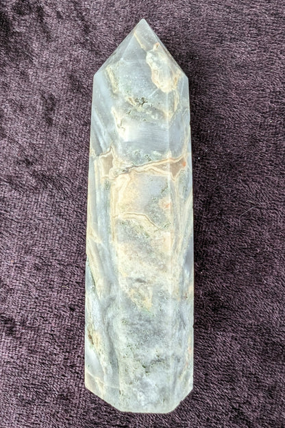 Claybank Agate Marquise wand 74g Rocks and Things