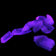 Lepidocrosite Fire Quartz from Namibia 5/6 crystals 5-7g in UV light - Rocks and Things Store