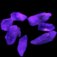 Lepidocrosite Fire Quartz from Namibia 5/6 crystals 5-7g in UV light - Rocks and Things Store