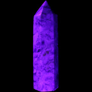 Agate Crazy Claybank Marquis wand 76g in UV light - Rocks and Things Store
