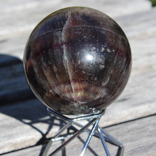 Dark Fluorite sphere 504g Rocks and Things