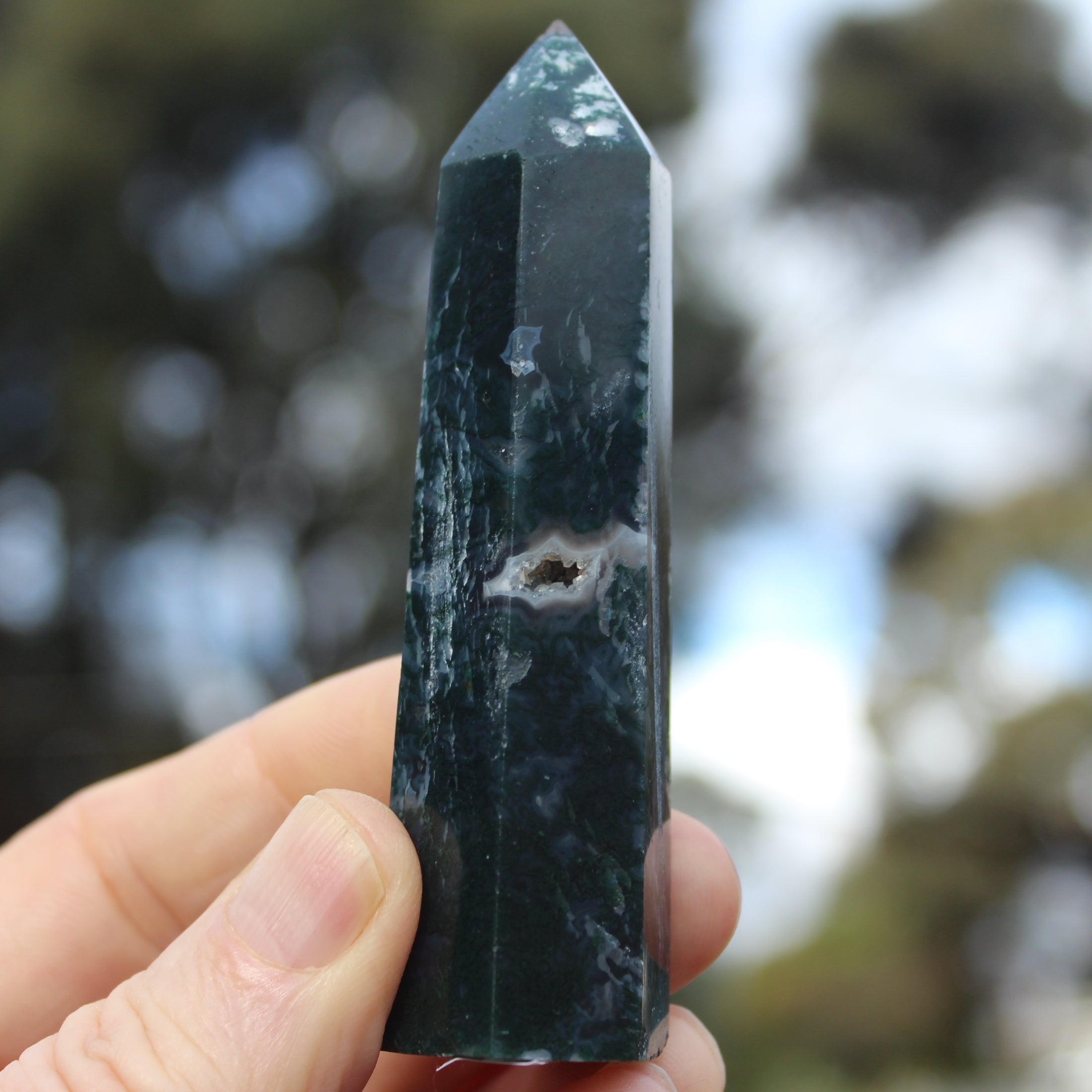 Aquatic Agate wand 90g Rocks and Things