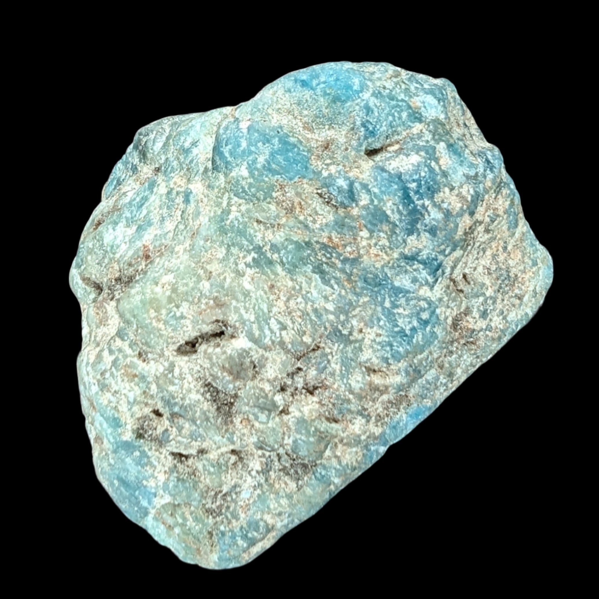 Blue Apatite rough 100g in sunlight - Rocks and Things Store