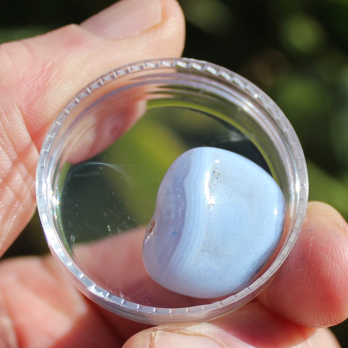 Blue Chalcedony polished crystal 5-6g
