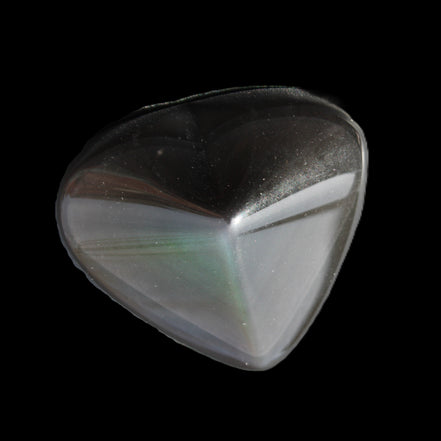 Rainbow Obsidian heart 56g in sunlight - Rocks and Things Store