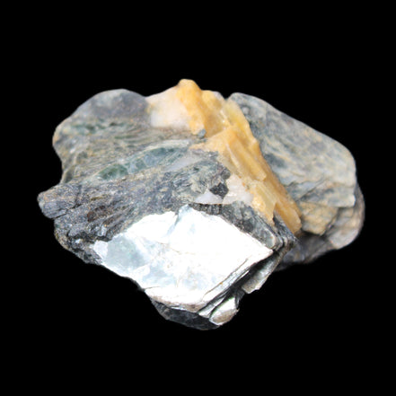 Biotite with Yellow Tourmaline symbosis 28g in sunlight - Rocks and Things Store