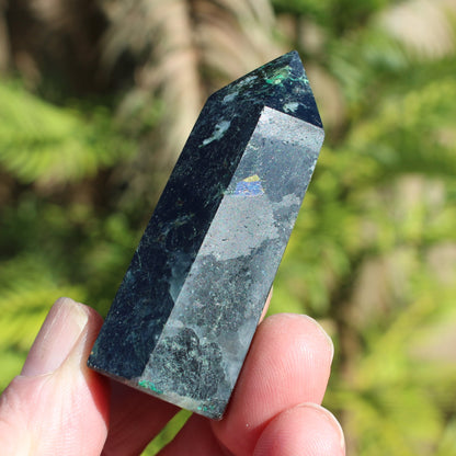 Green Malachite with Azurite wand 69g Rocks and Things