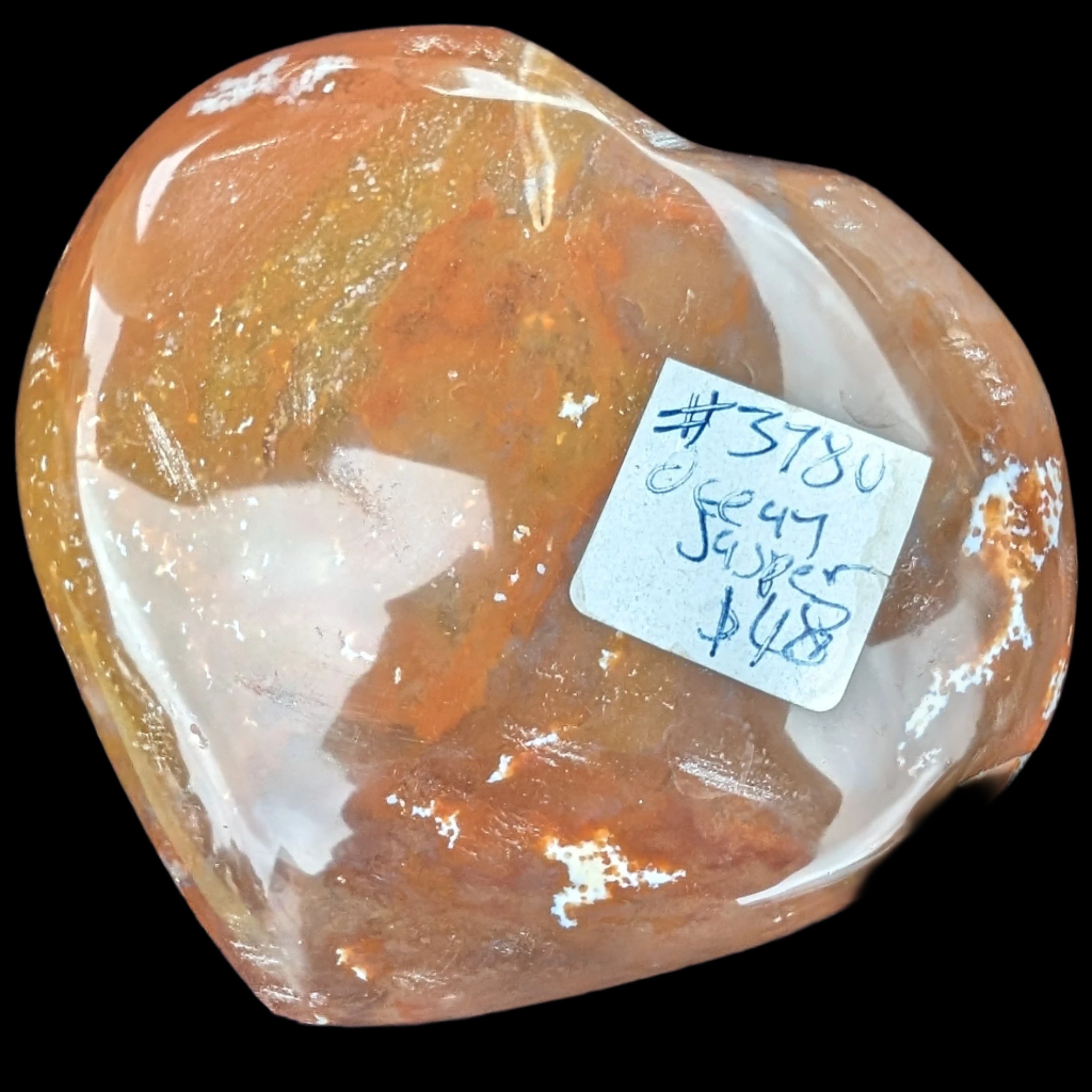 Ocean Jasper heart 250g in sunshine - Rocks and Things Store