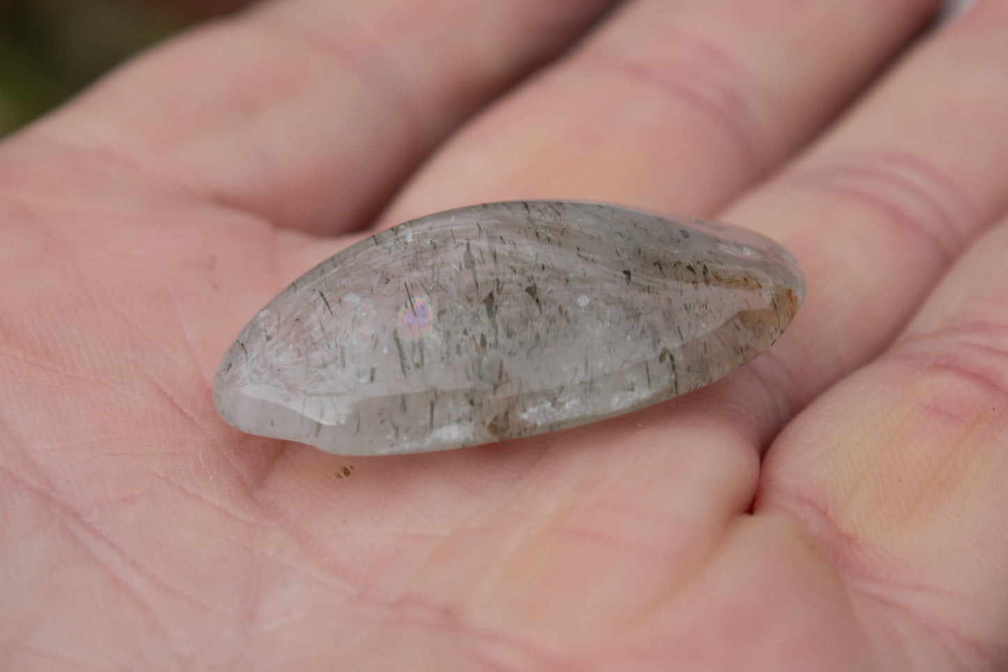 Green Tourmaline in Quartz small polished crystal 9g Rocks and Things