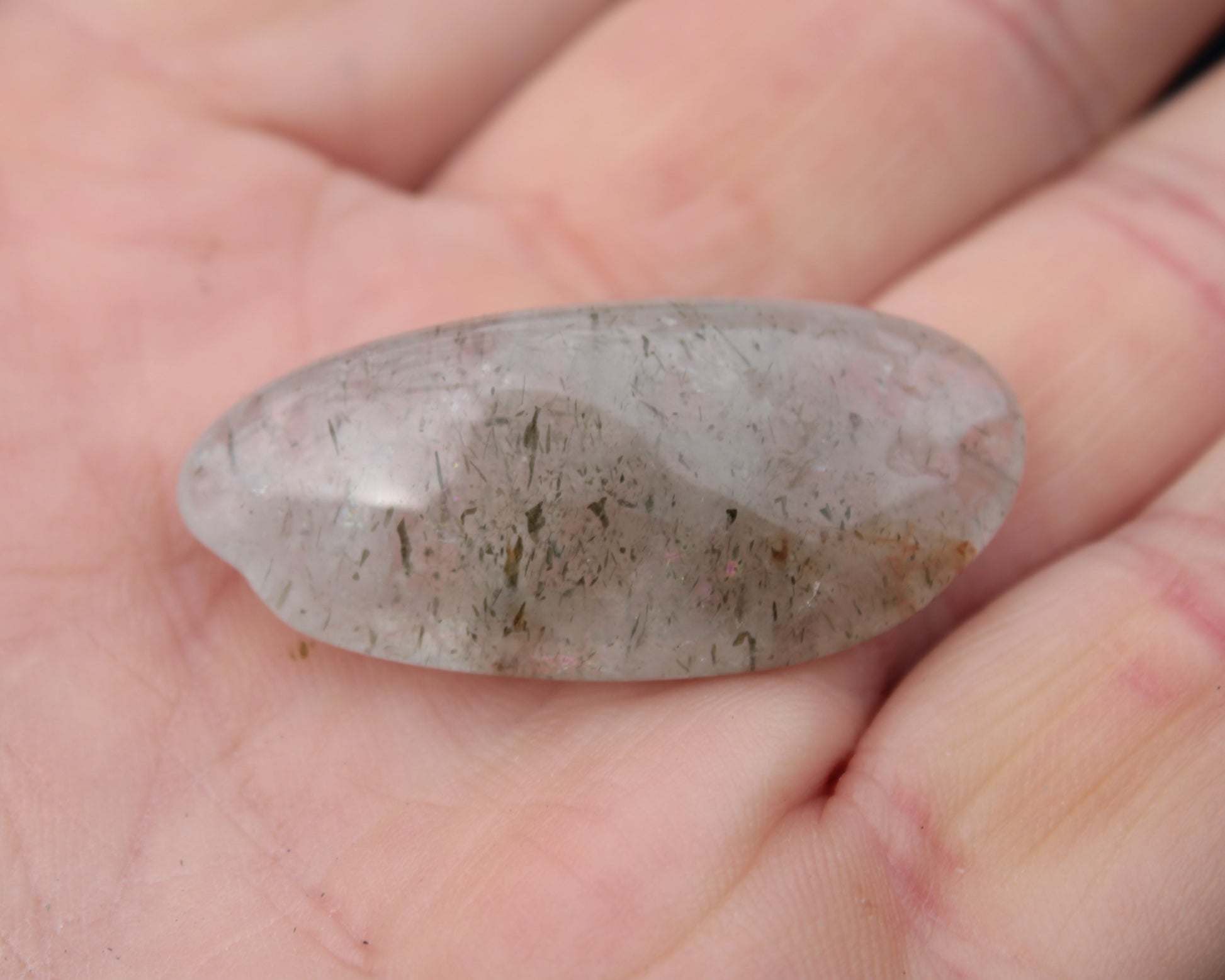 Green Tourmaline in Quartz small polished crystal 9g Rocks and Things