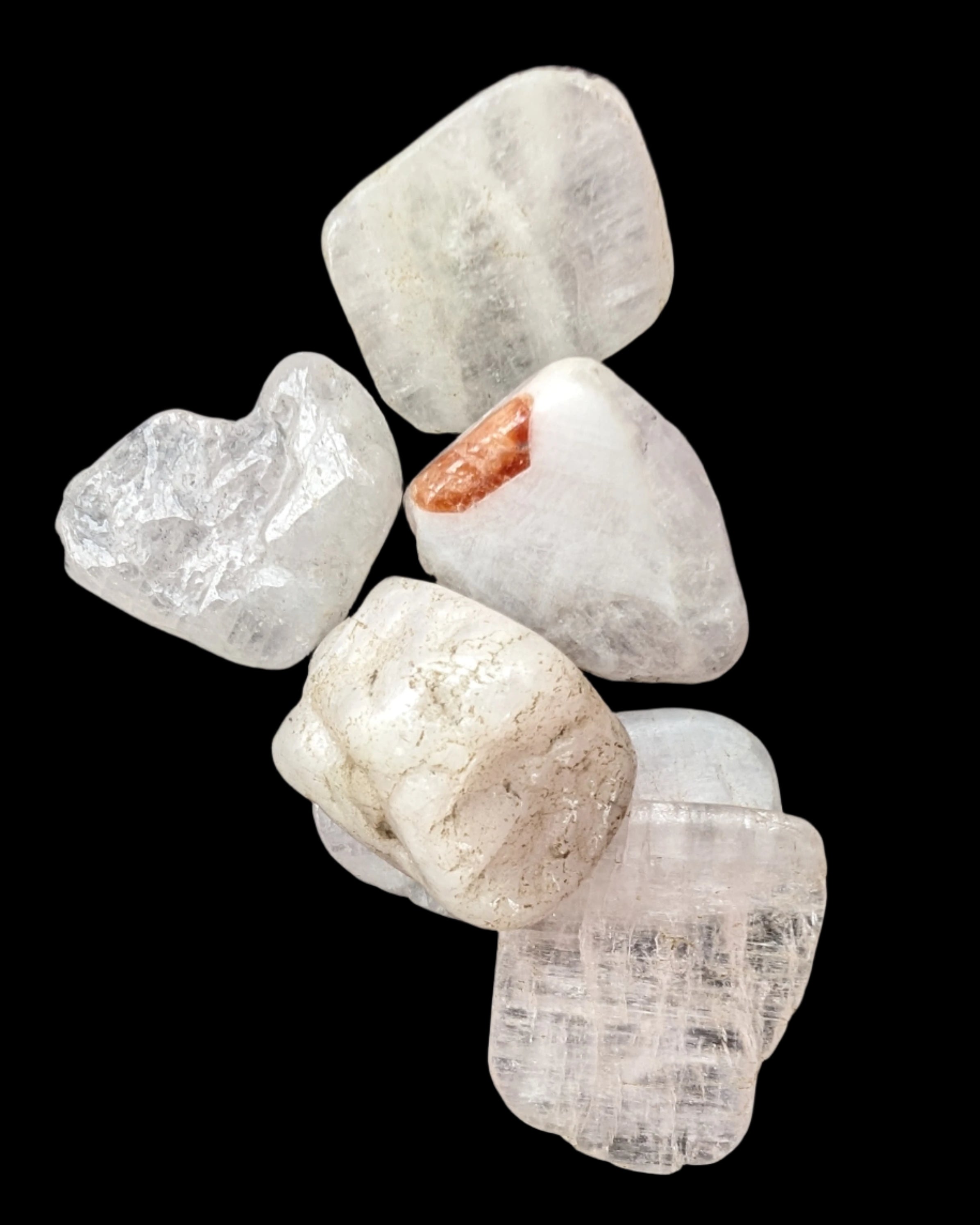 Kunzite Spodumene 6 crystals 10g in sunlight - Rocks and Things Store