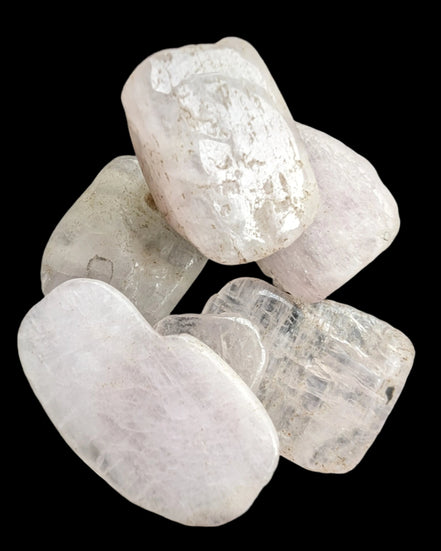 Kunzite Spodumene 6 crystals 10g in sunlight - Rocks and Things Store