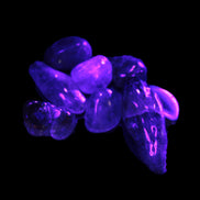Auralite tiny tumbled crystals from Morocco 8-10g in UV light - Rocks and Things Store