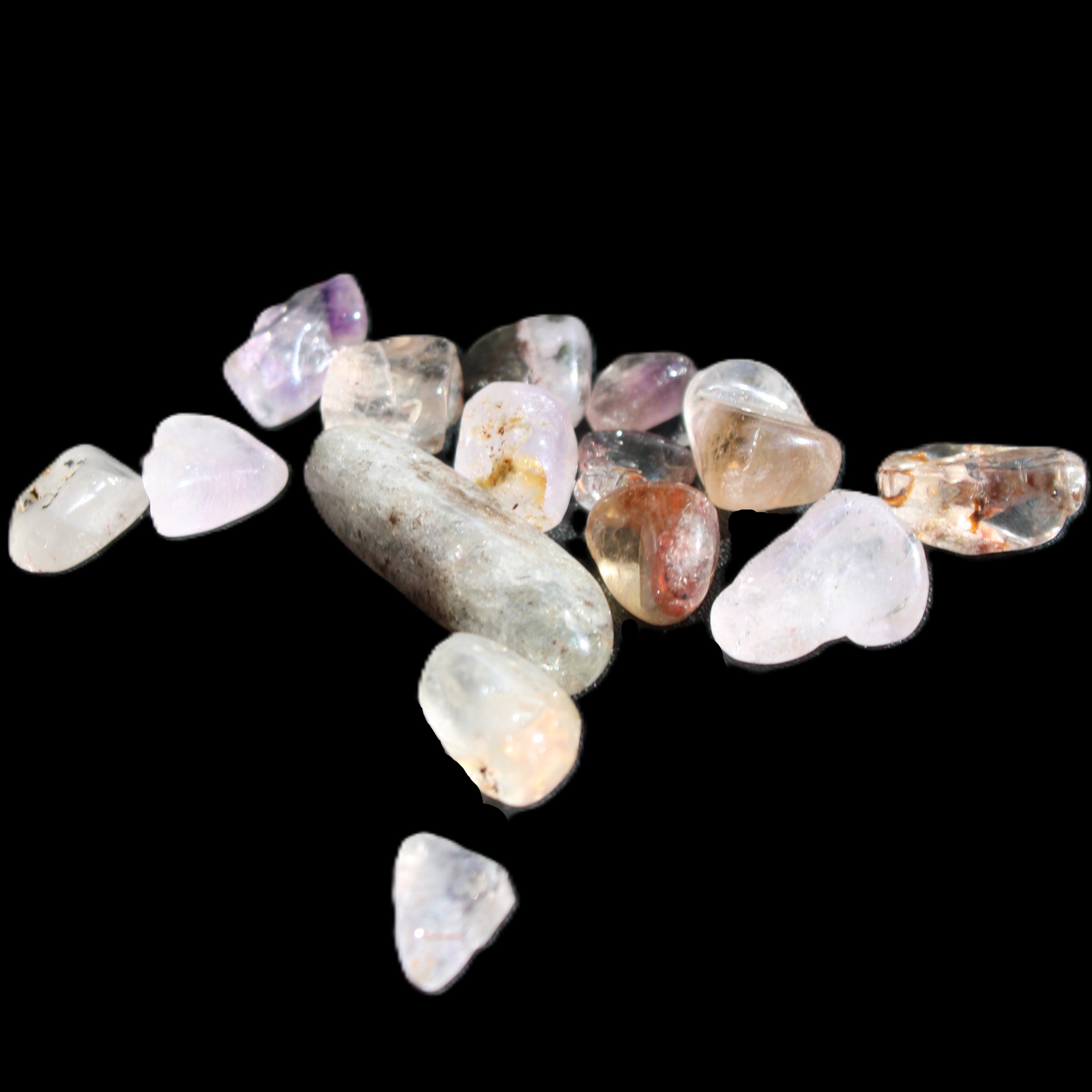 Auralite tiny tumbled crystals from Morocco 8-10g in sunlight - Rocks and Things Store