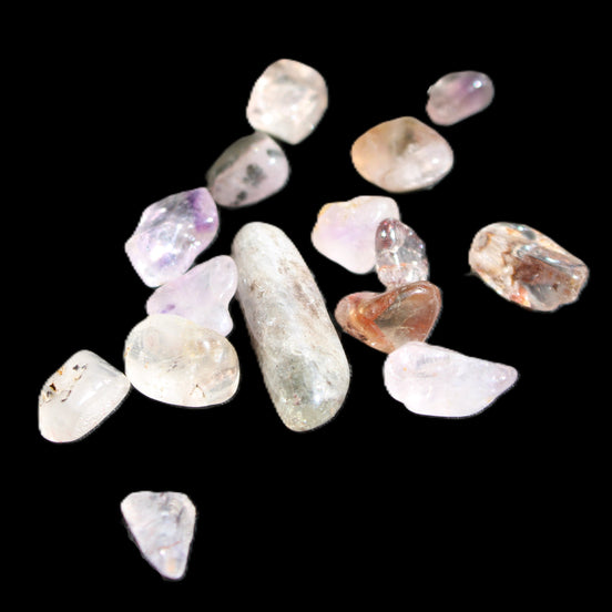 Auralite tiny tumbled crystals from Morocco 8-10g in sunlight - Rocks and Things Store
