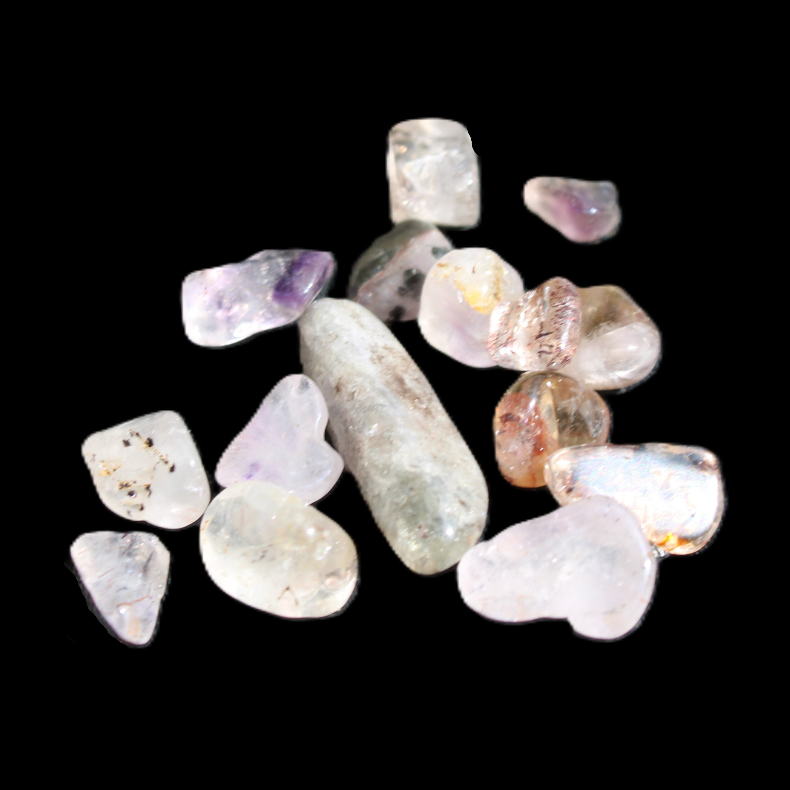 Auralite tiny tumbled crystals from Morocco 8-10g in sunlight - Rocks and Things Store