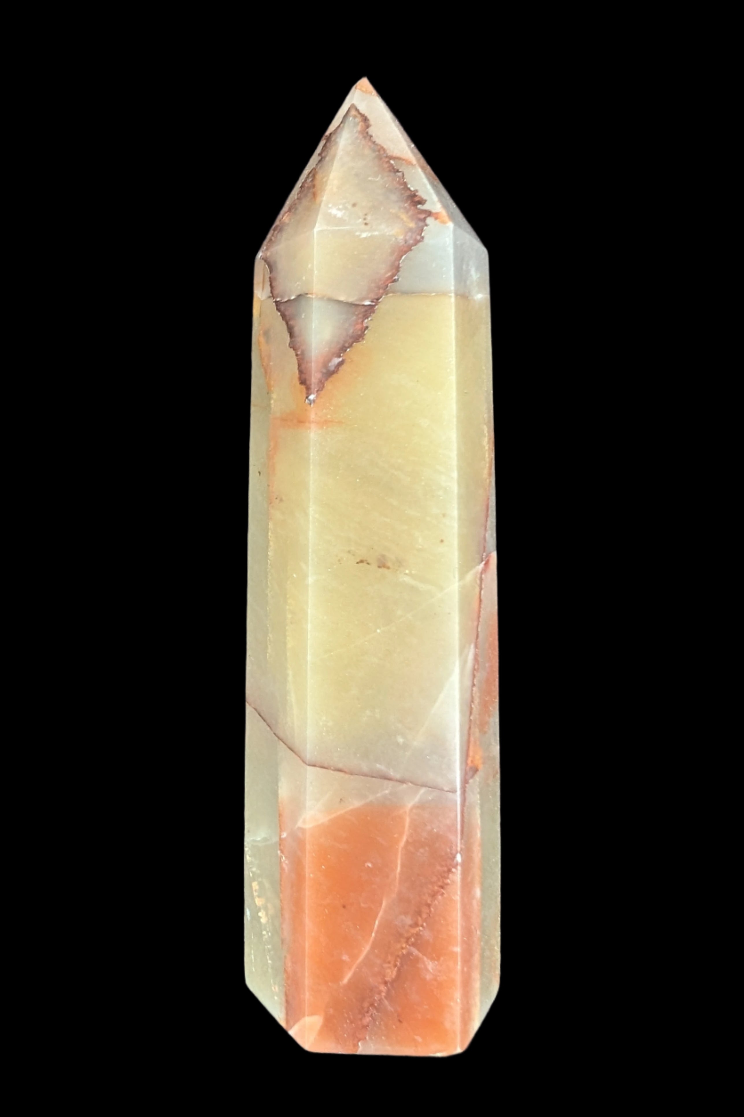 Red and Yellow Chalcedony wand 90g - Rocks and Things Store