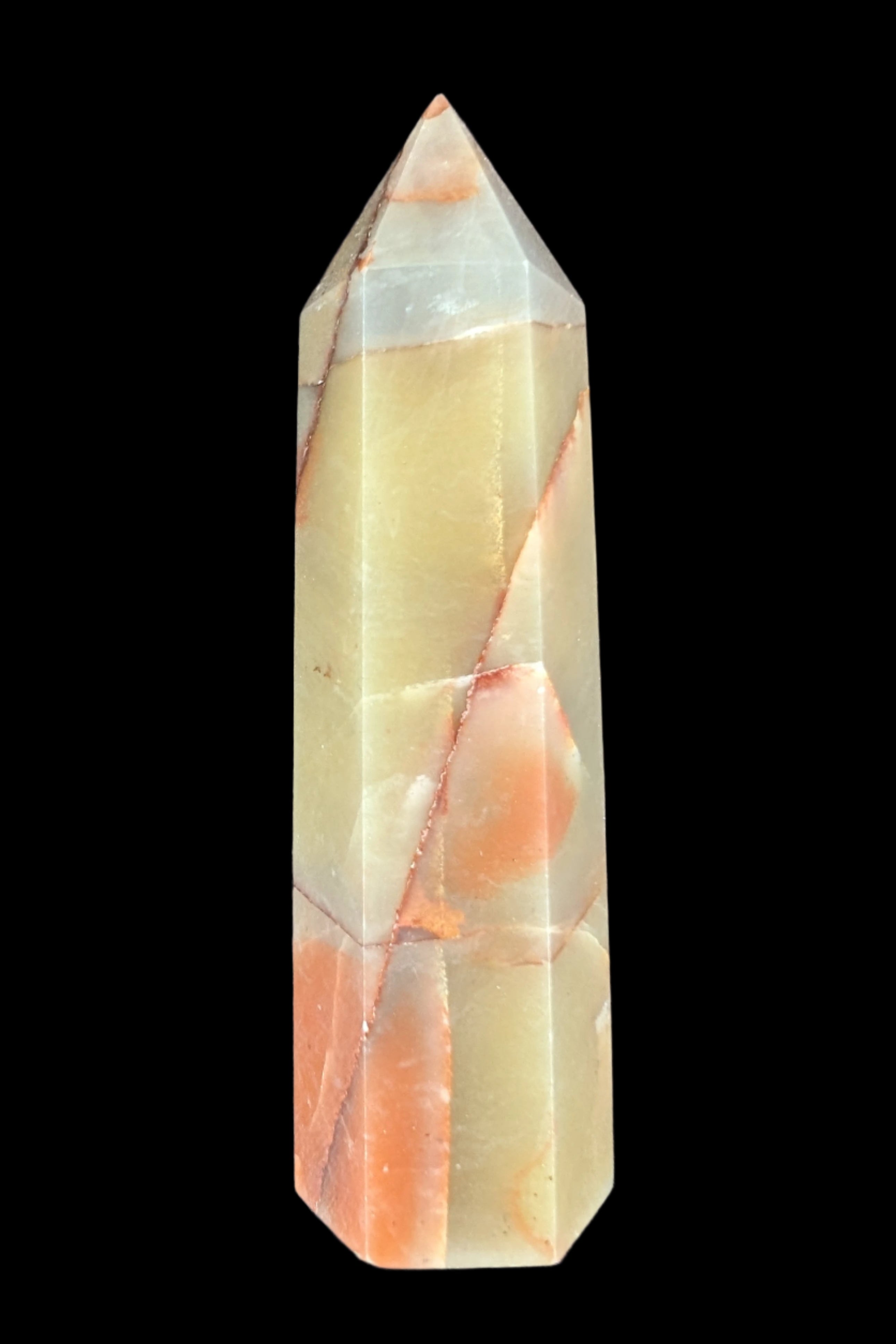 Red and Yellow Chalcedony wand 90g - Rocks and Things Store