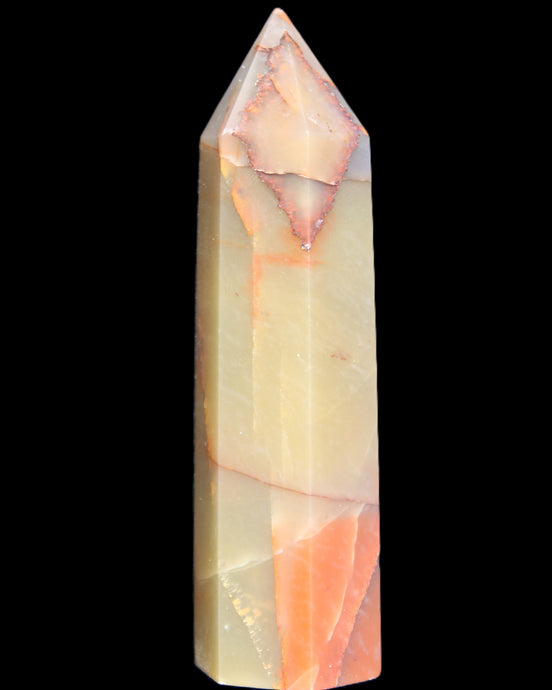 Red and Yellow Chalcedony wand 90g in sunlight - Rocks and Things Store