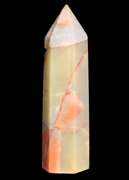 Red and Yellow Chalcedony wand 90g in sunlight - Rocks and Things Store