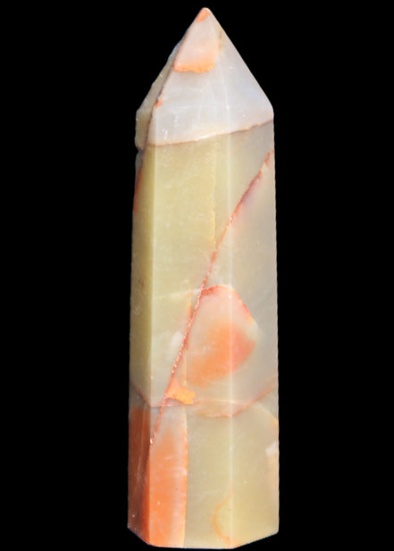 Red and Yellow Chalcedony wand 90g in sunlight - Rocks and Things Store