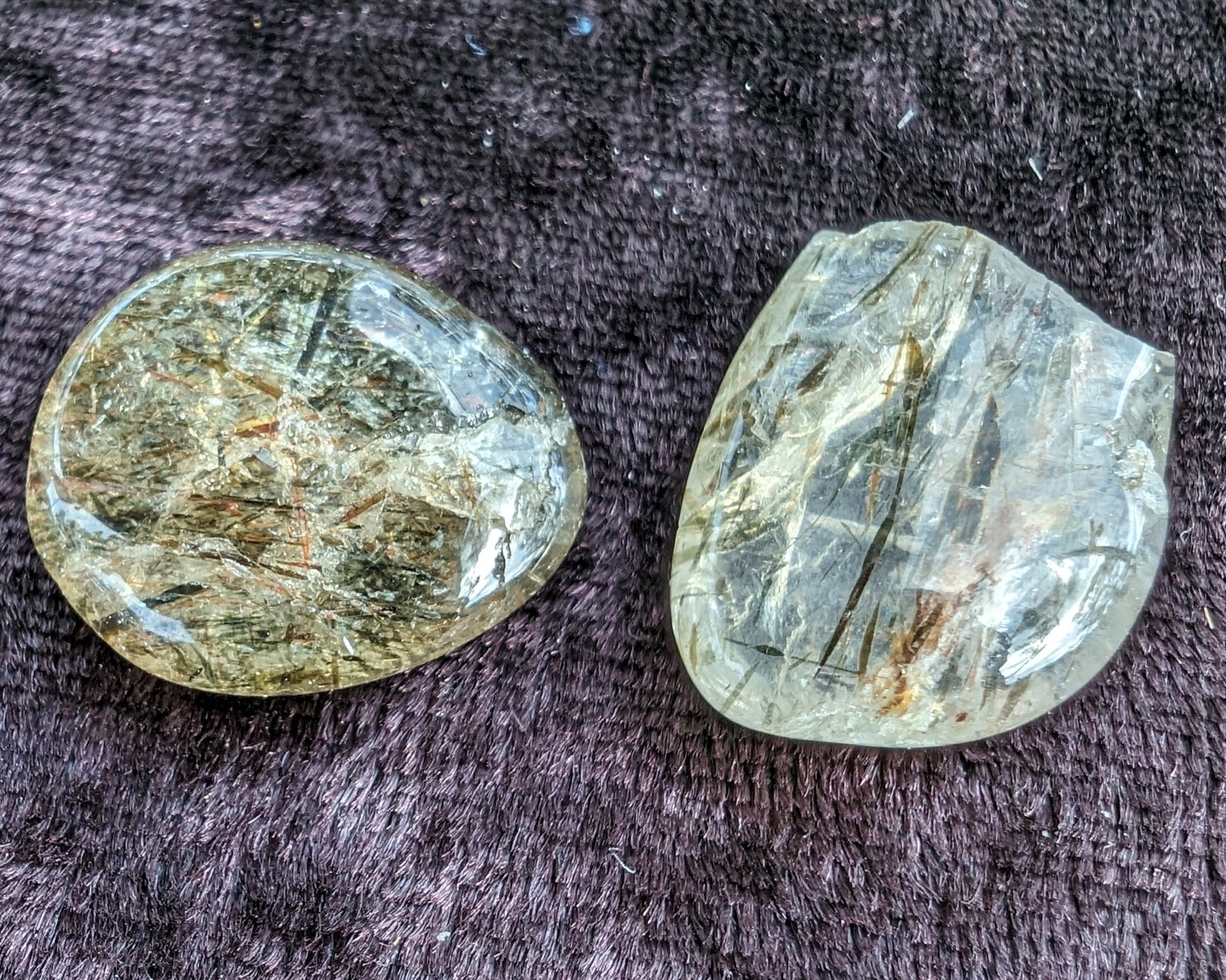 Hair Tourmaline in Clear Quartz 1-3 polished crystals 10-15g Rocks and Things