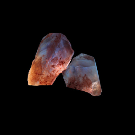 Super Seven Amethyst 2 crystals from Madagascar 8g in sunlight - Rocks and Things Store