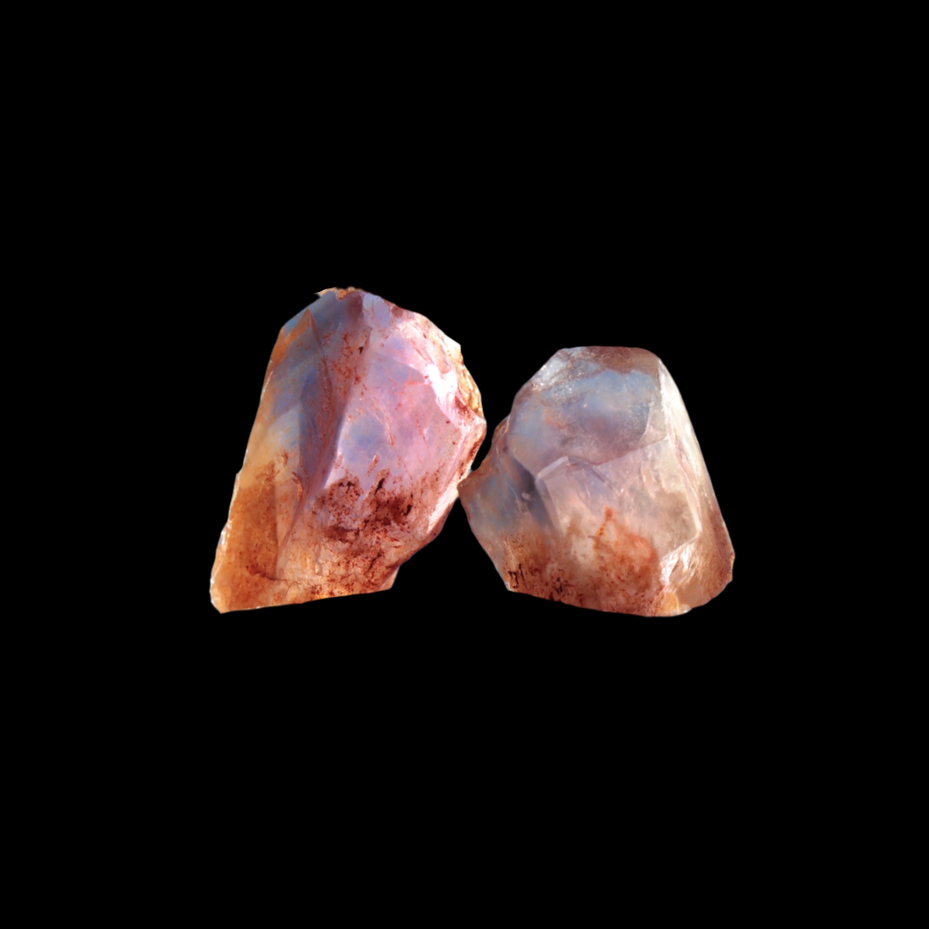 Super Seven Amethyst 2 crystals from Madagascar 8g in sunlight - Rocks and Things Store