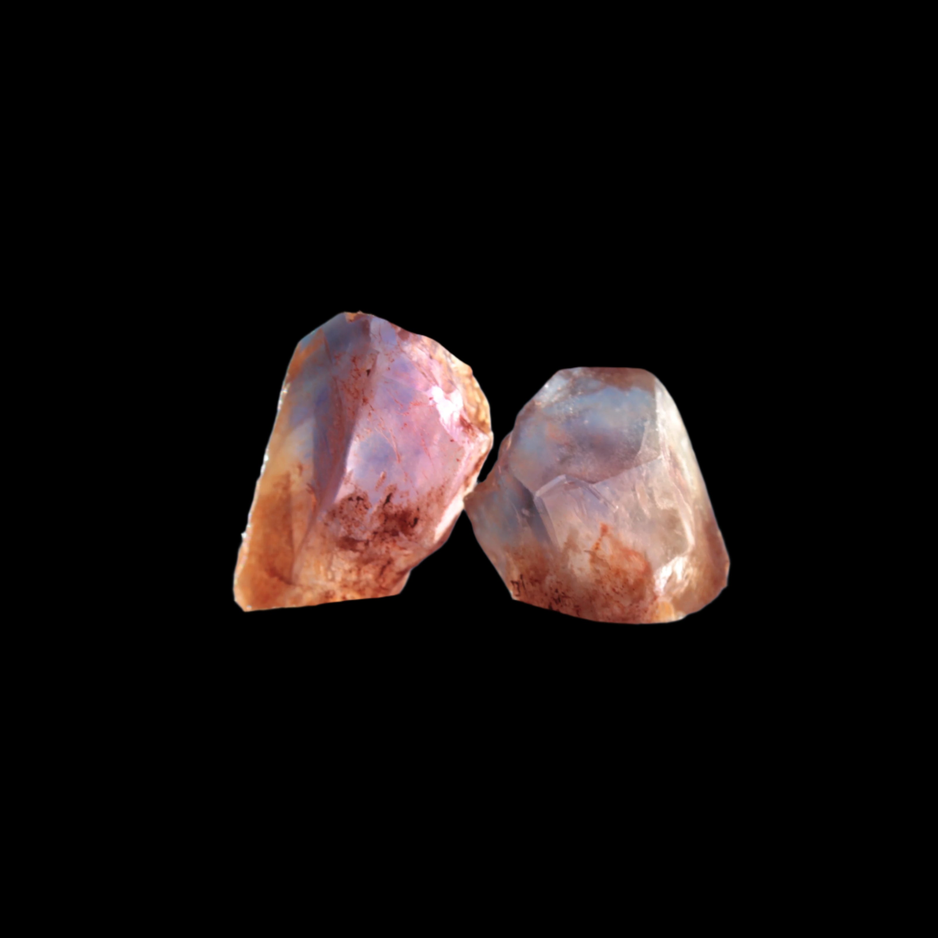 Super Seven Amethyst 2 crystals from Madagascar 8g in sunlight - Rocks and Things Store