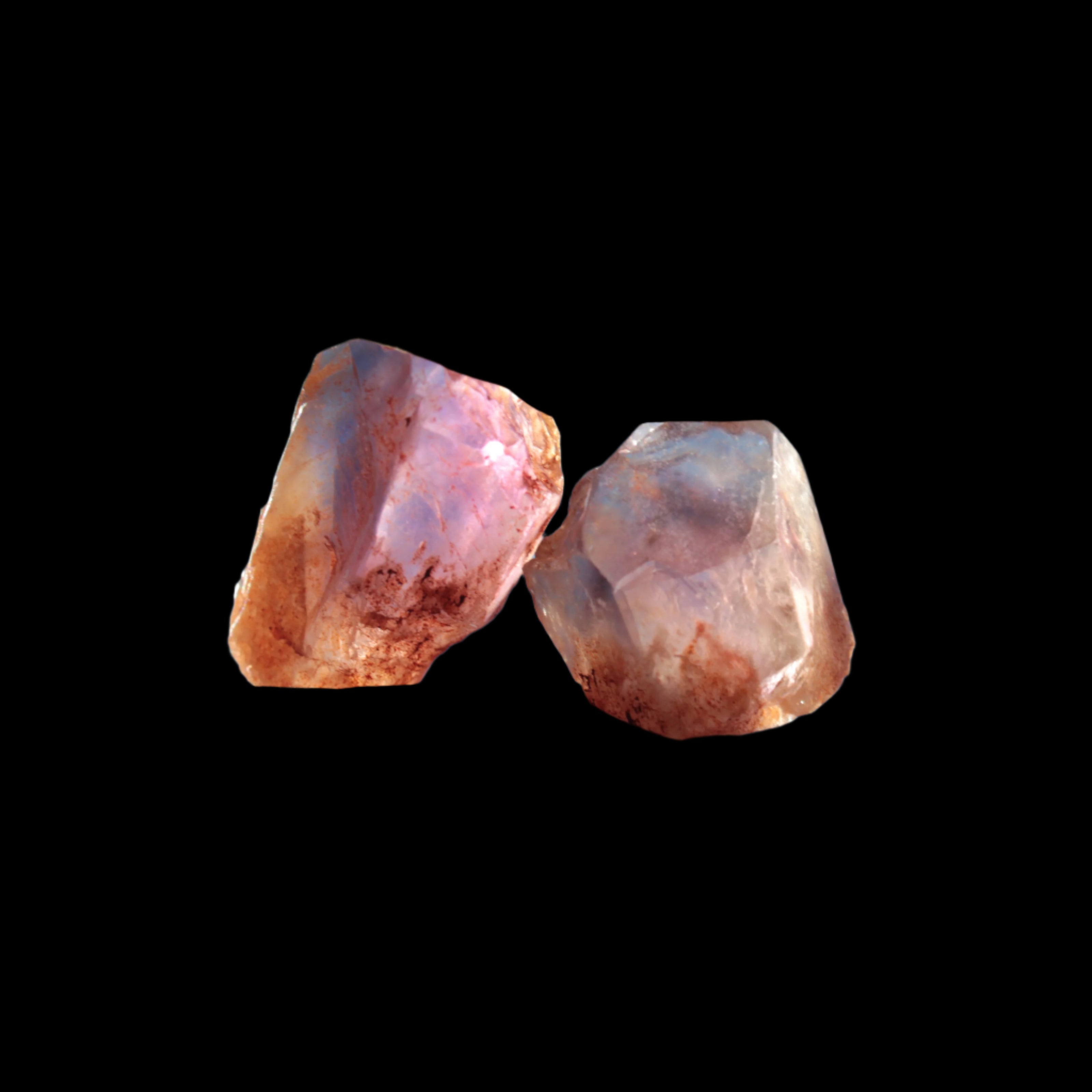 Super Seven Amethyst 2 crystals from Madagascar 8g in sunlight - Rocks and Things Store