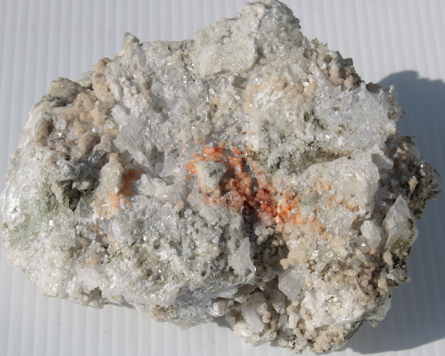 Calcite cluster with sparkly complex Chalcopyrite mineralisation 1340g Rocks and Things