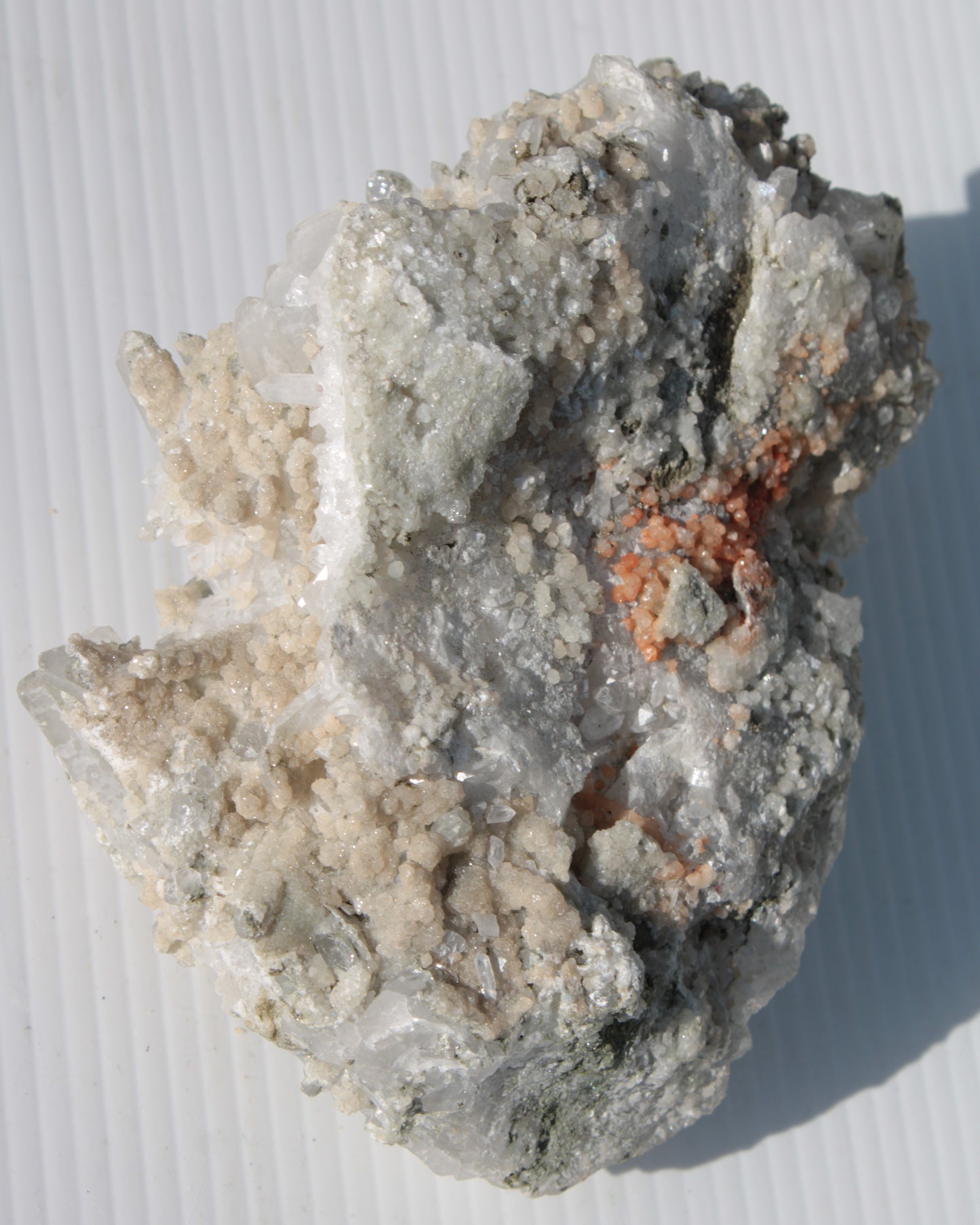 Calcite cluster with sparkly complex Chalcopyrite mineralisation 1340g Rocks and Things