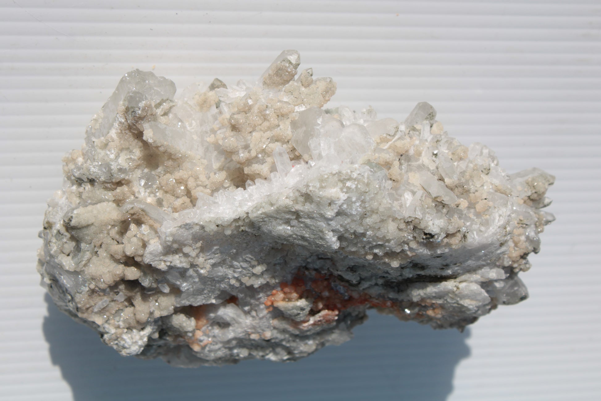 Calcite cluster with sparkly complex Chalcopyrite mineralisation 1340g Rocks and Things