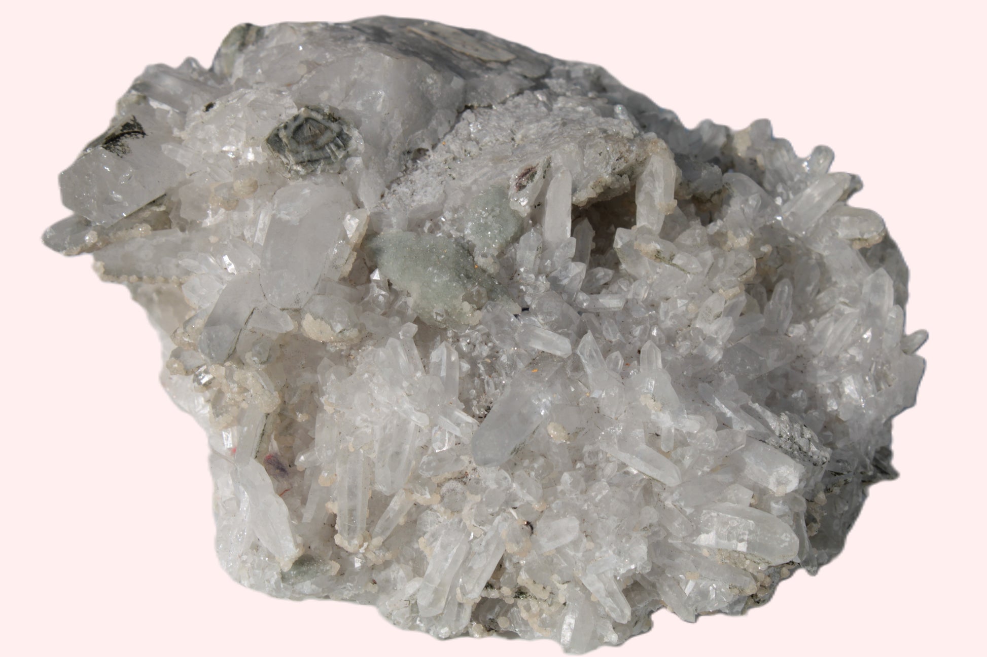 Calcite cluster with sparkly complex Chalcopyrite mineralisation 1340g Rocks and Things