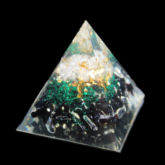 Orgone pyramid, Obsidian and Tree of Life 62g in sunlight - Rocks and Things Store