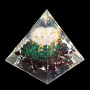 Orgone pyramid, Obsidian and Tree of Life 62g in sunlight - Rocks and Things Store