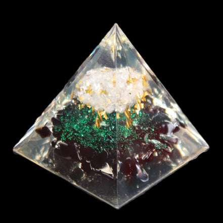 Orgone pyramid, Obsidian and Tree of Life 62g in sunlight - Rocks and Things Store