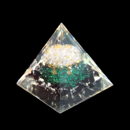 Orgone pyramid, Obsidian and Tree of Life 62g in sunlight - Rocks and Things Store