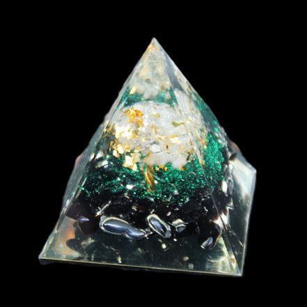 Orgone pyramid, Obsidian and Tree of Life 62g in sunlight - Rocks and Things Store