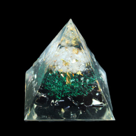 Orgone pyramid, Obsidian and Tree of Life 62g in sunlight - Rocks and Things Store