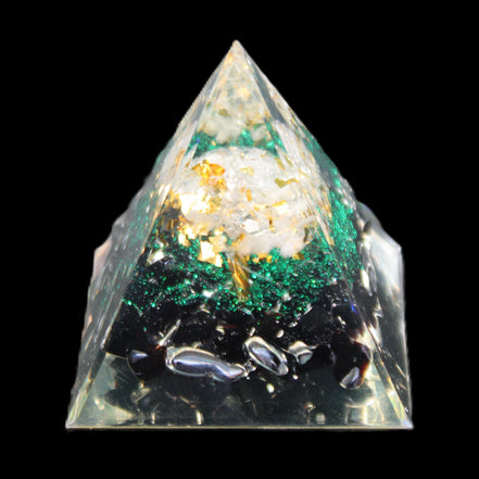 Orgone pyramid, Obsidian and Tree of Life 62g in sunlight - Rocks and Things Store