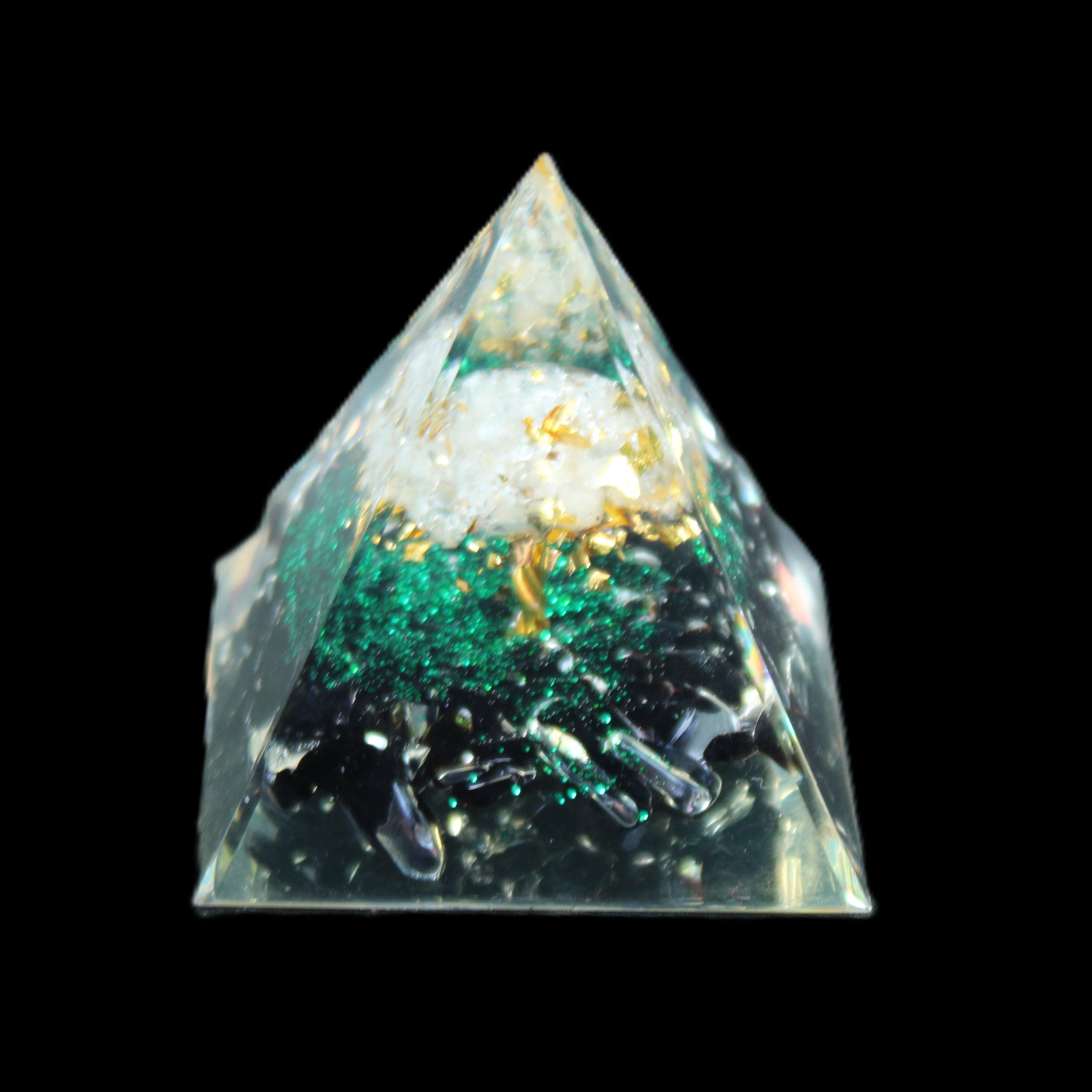 Orgone pyramid, Obsidian and Tree of Life 62g in sunlight - Rocks and Things Store